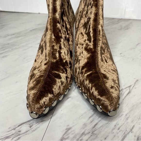 New! Jeffrey Campbell Walton Brown Velvet Western Bootie 5 - Picture 11 of 15